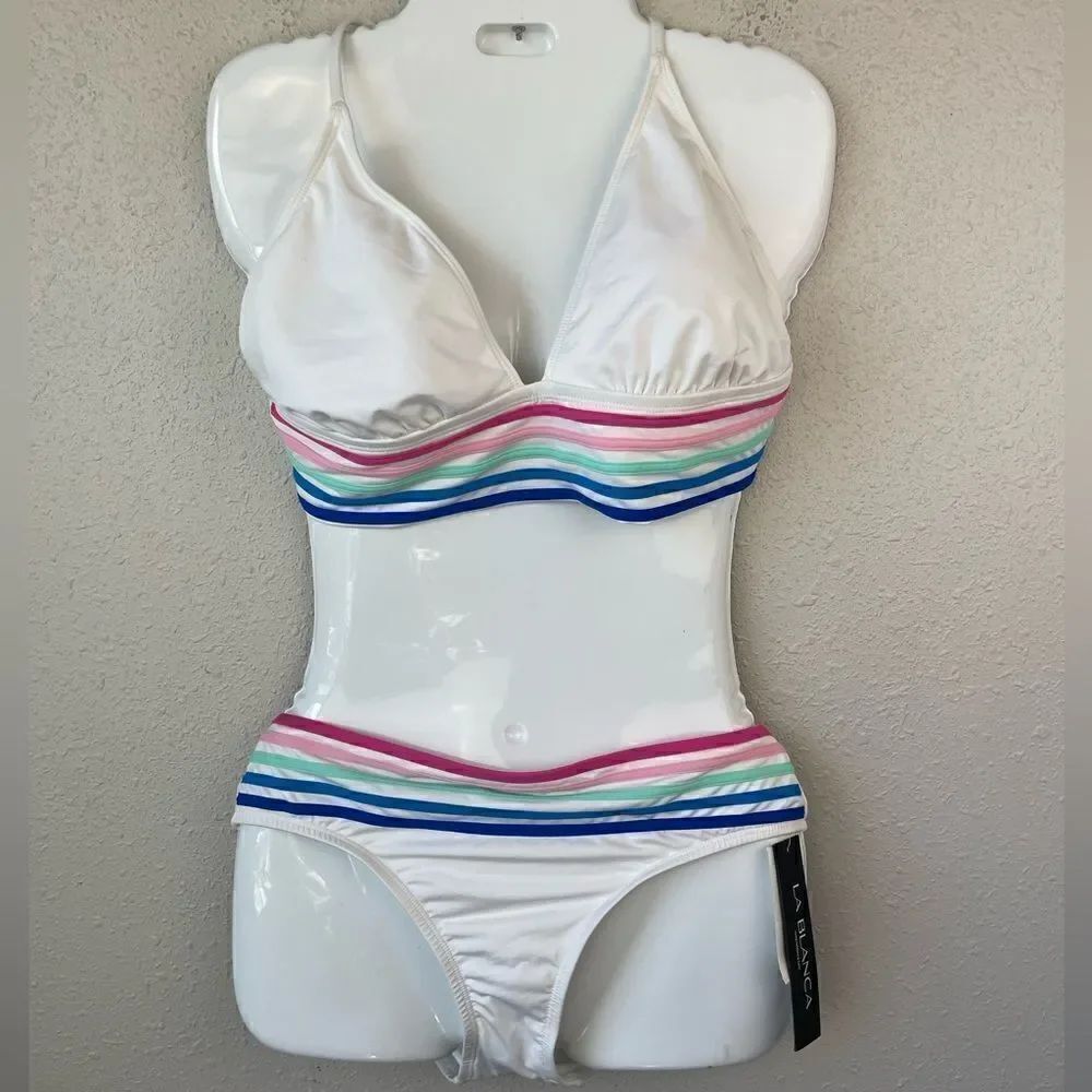 NWT La Blanca Bikini Top and Matching Bottoms Sizes 10 or 14